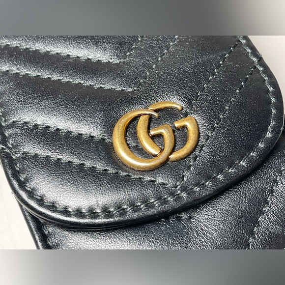 🖤 GUCCI BLACK MARMONT MATELASSE CIGARETTE/ LIPSTICK CASE - Picture 9 of 12